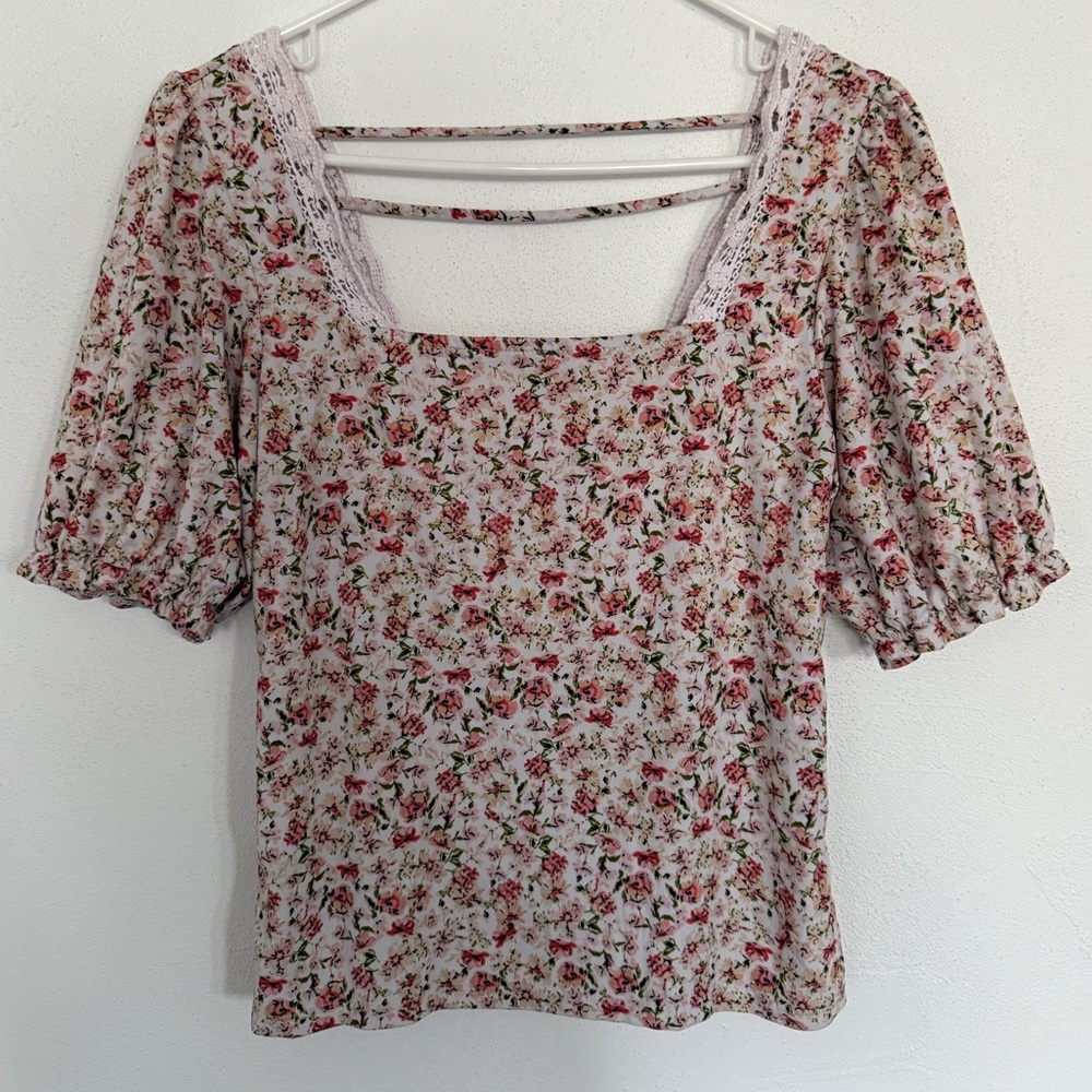 Large Floral Print Women's Top